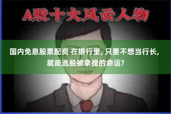 国内免息股票配资 在银行里, 只要不想当行长, 就能逃脱被拿捏的命运?