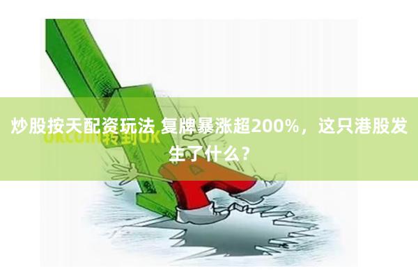 炒股按天配资玩法 复牌暴涨超200%，这只港股发生了什么？